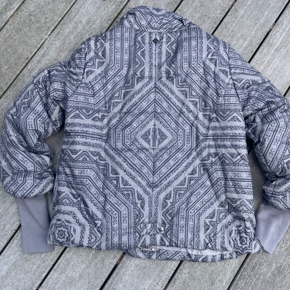 PRANA Lily Puffer Jacket Gray Printed Sz M - Picture 7 of 7